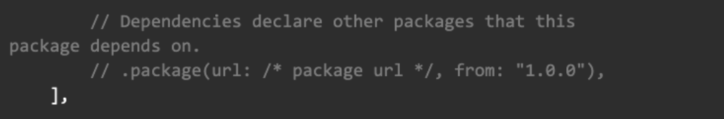 dependencies package url